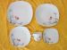 20 PCS White Porcelain Square Dinnerware Sets with Decal