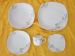 20 PCS White Porcelain Square Dinnerware Sets with Decal