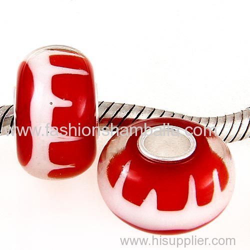 Handmade Christmas Glass Beads in 925 Silver Core