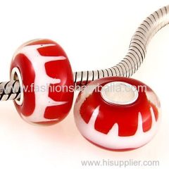 Handmade Christmas Glass Beads in 925 Silver Core