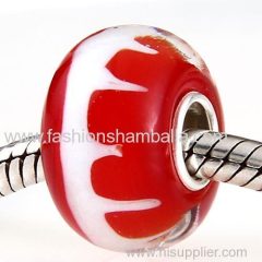 Handmade Christmas Glass Beads in 925 Silver Core