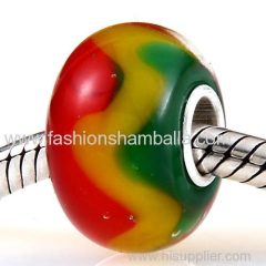 Fashion Christmas Glass Beads in 925 Silver Core