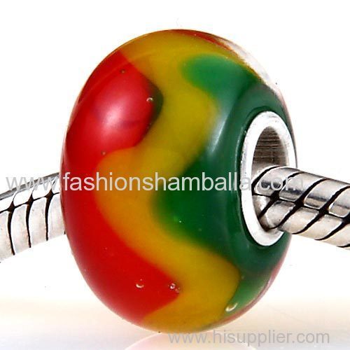 Fashion Christmas Glass Beads in 925 Silver Core