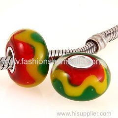 Fashion Christmas Glass Beads in 925 Silver Core