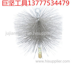 chimney Steel wirebrush double stem tube brush fireplace cleaning brush chimney cleaning brush