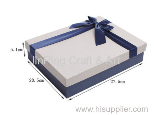 White and black strong cardboard gift box with ribbon for decoration jewelry