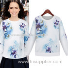 women's flower print pullover sweater L036