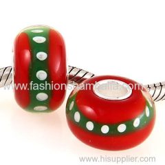 Handmade 925 Sterling Silver Core Christmas Glass Beads in China