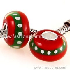 Handmade 925 Sterling Silver Core Christmas Glass Beads in China