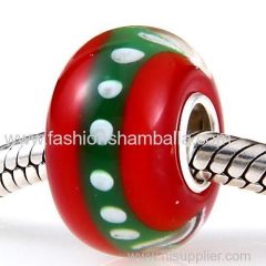 Handmade 925 Sterling Silver Core Christmas Glass Beads in China