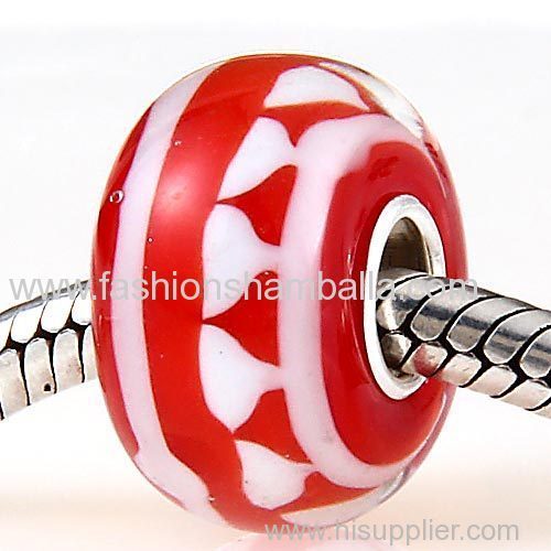 Merry Christmas Glass Beads in 925 Silver Core with European Style