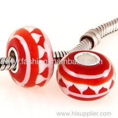 Merry Christmas Glass Beads in 925 Silver Core with European Style