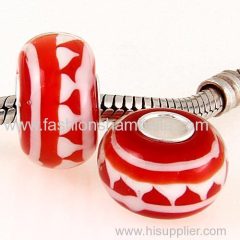 Merry Christmas Glass Beads in 925 Silver Core with European Style