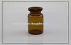 amber Glass Injection Vials for antibiotic , 5ml crimp neck tubular glass vials