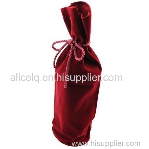 Drawstring Velvet Wine Bottle Bag