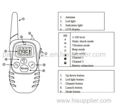 Remote Dog Training Collar With 100 Levels of Vibration/Static plus LCD Display