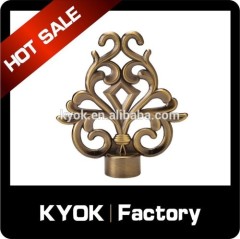 Popular style decorative fancy metal curtain rod finial