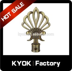 Popular style decorative fancy metal curtain rod finial