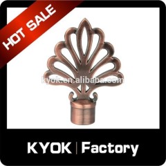 Popular style decorative fancy metal curtain rod finial