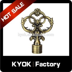 Popular style decorative fancy metal curtain rod finial