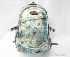 Pure and fresh students bronzing printing 600 d backpack bag