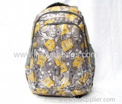 600 d polyester bronzing printing fabric backpack