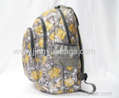 The three layers of polyester 600 d bronzing printing fabric backpack