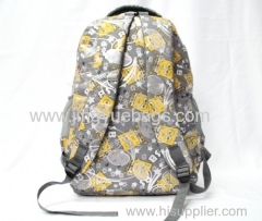 The three layers of polyester 600 d bronzing printing fabric backpack