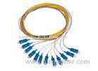 12 color SC simplex Fiber Optic Pigtail with SC connectors , 1.5M Fiber Cable