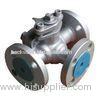 T Type Cast Steel 3 Way Ball Valve with Flange Connection for Water Industry