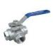 Cast Carbon Steel Thread 3 Way Ball Valve with Handle Drive for Water Industry