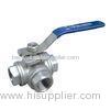 Cast Carbon Steel Thread 3 Way Ball Valve with Handle Drive for Water Industry