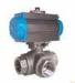 Pneumatic 3 Way Ball Valve For Pharmaceuticals , 150# - 2500# API 607 API 6D