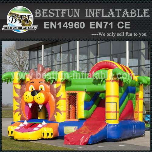 Inflatable Multiplay Lion Bouncy Slide