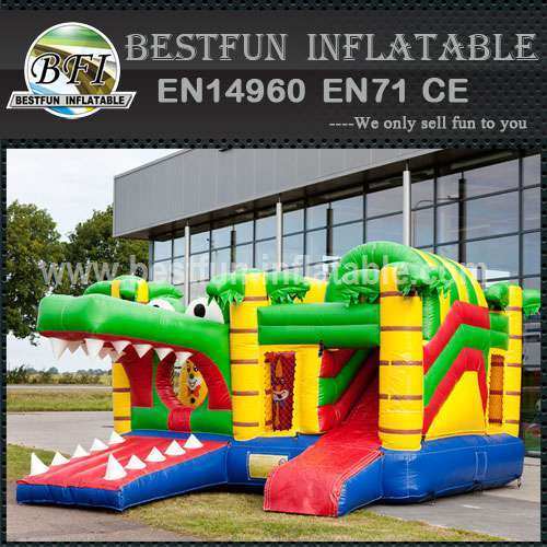 Obstacle inflatable bouncy slide