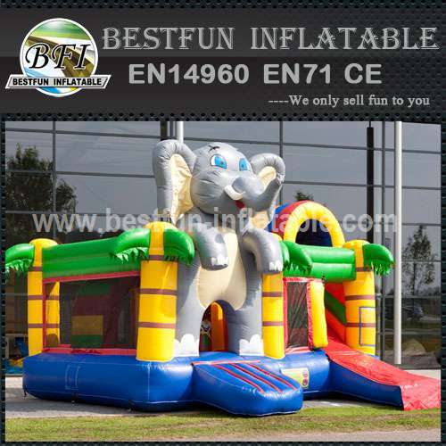 Elephant inflatable bouncy slide