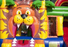 Inflatable Multiplay Lion Bouncy Slide