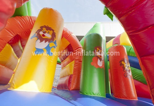 Inflatable Multiplay Lion Bouncy Slide