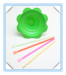 colorful shave ice flower cup and drinking straws