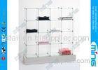 Custom Tempered Glass Display Showcases , Cube 4x4 Display Free Showcase