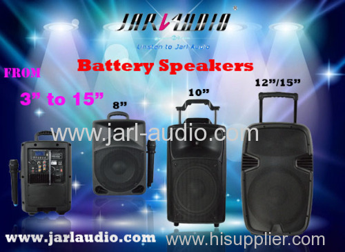 Portable battery speakers from 6inch to 15inch