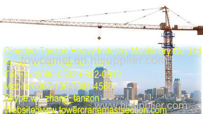 Safe Construction Tower Crane 48m Lifting Height For High Rise Commercial Building