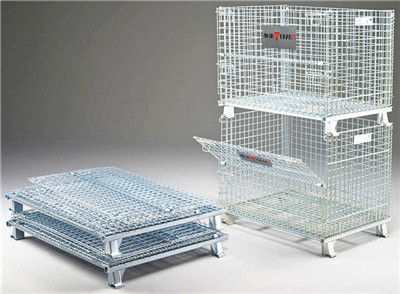 stackable foldable wire container for storage