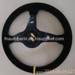 14inch OMP Deep Corn Suede Leather wrap Drifting Steering Wheel