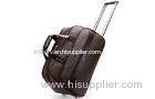 Big size brown waterproof PVC trolley travel bag for ladies with handles