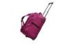 Eco - friendly Purple cloth fabric trolley travel set bag with plastic wheels