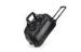 Durable waterproof PVC roller trolley travel bag black with two accessory pockets
