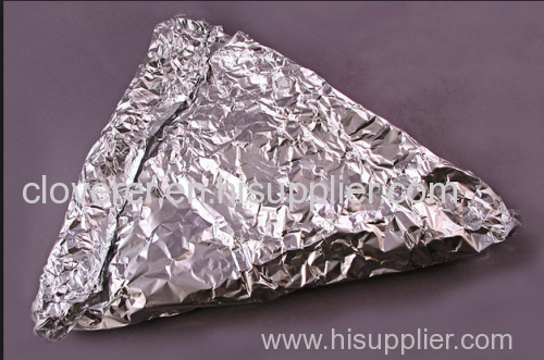 Embossed pattern on foil surface used on food or hamburger