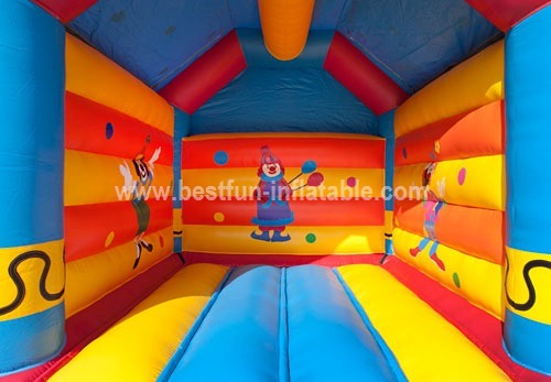 Clown bouncy castle play