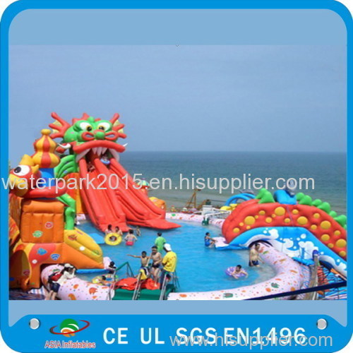 Giant Kids Inflatable Water Park For Hotel Swimming Pool